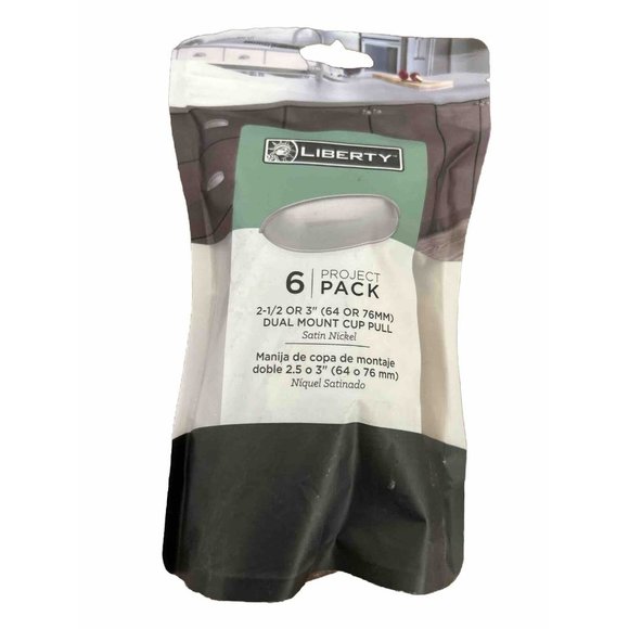 Liberty Hardware PN1053C-SN-U1 Cabinet Pull, Dual Mount, Satin Nickel, 2.5 or 3” - Picture 1 of 2